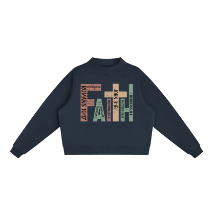 Faith Fleece Mock-Neck Crew Sweatshirt