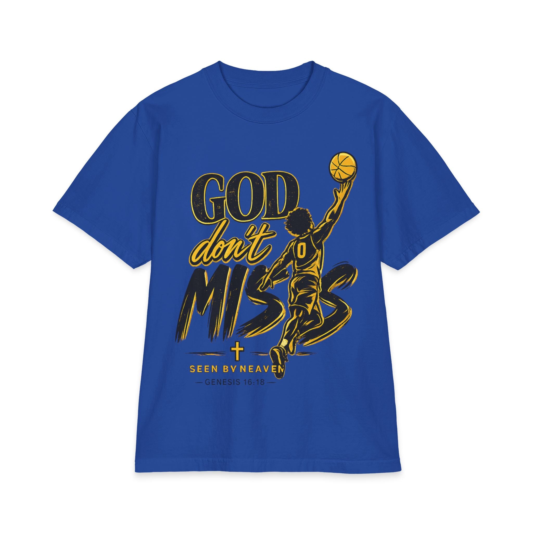 God Don’t Miss Basketball T-Shirt — Christian Hoop Faith Tee (Genesis 10:10)
