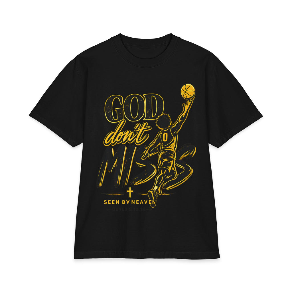 God Don’t Miss Basketball T-Shirt — Christian Hoop Faith Tee (Genesis 10:10)