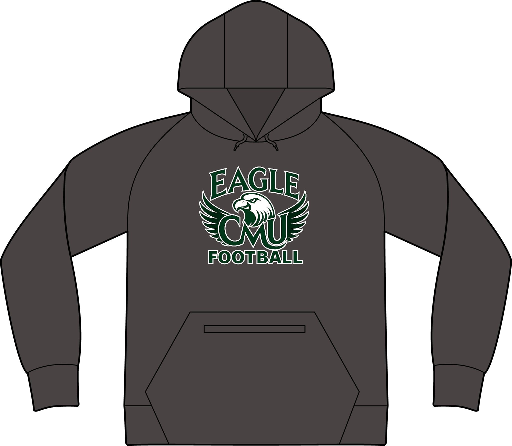 Eagle CMU Football Hoodie — PosiCharge Strive Pullover