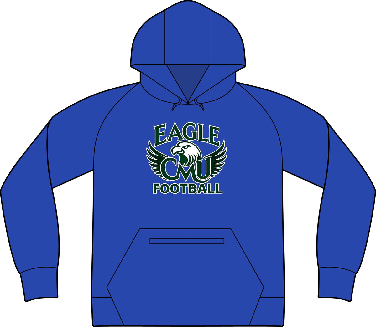 Eagle CMU Football Hoodie — PosiCharge Strive Pullover