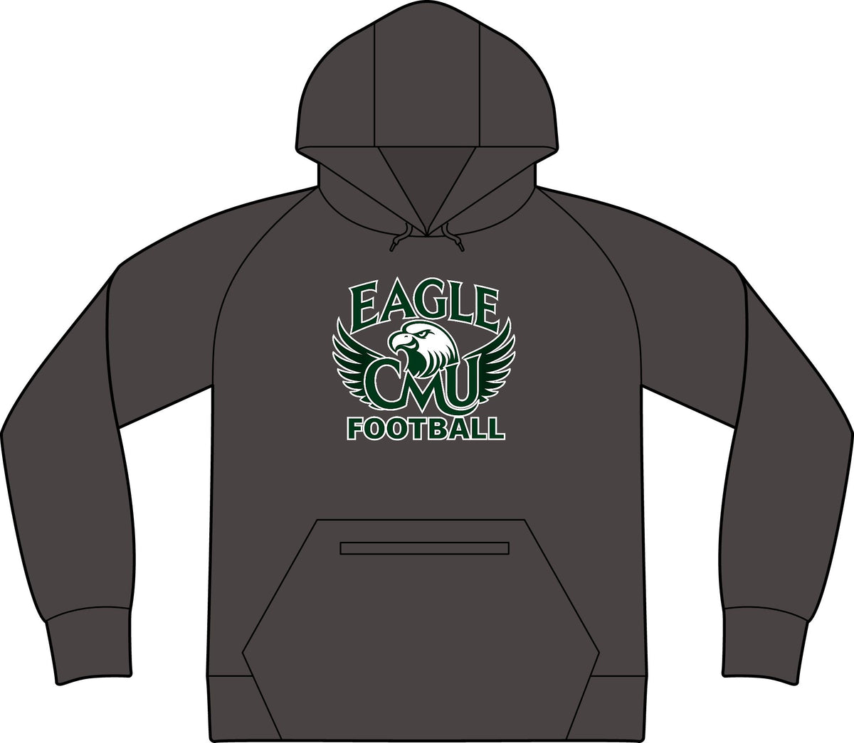 Eagle CMU Football Hoodie — PosiCharge Strive Pullover