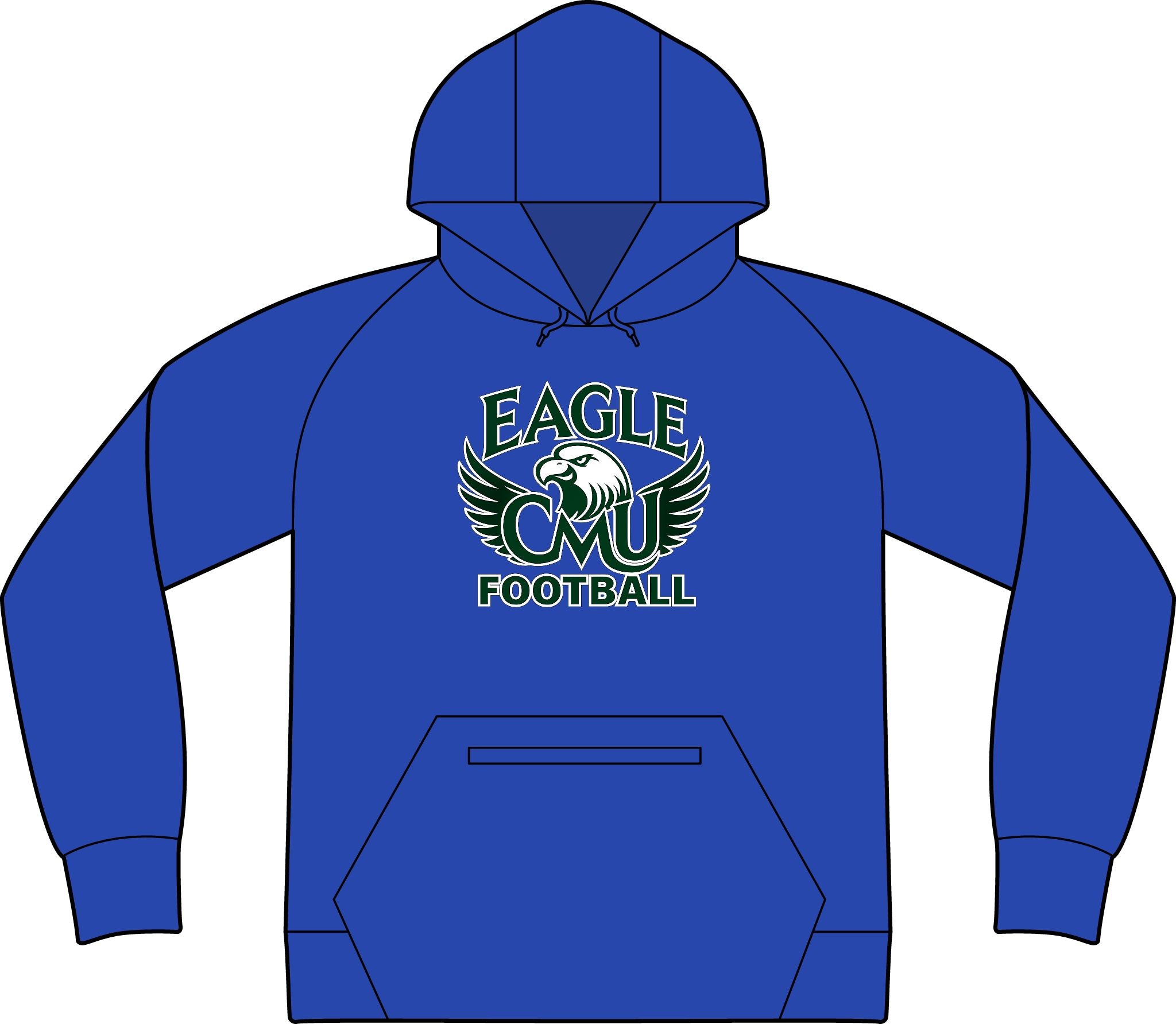Eagle CMU Football Hoodie — PosiCharge Strive Pullover