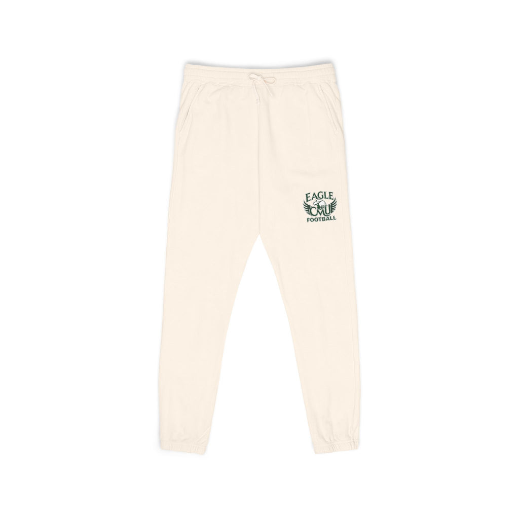 Embroidered Floral Crest Sweatpants — Garment-Dyed Fleece Joggers