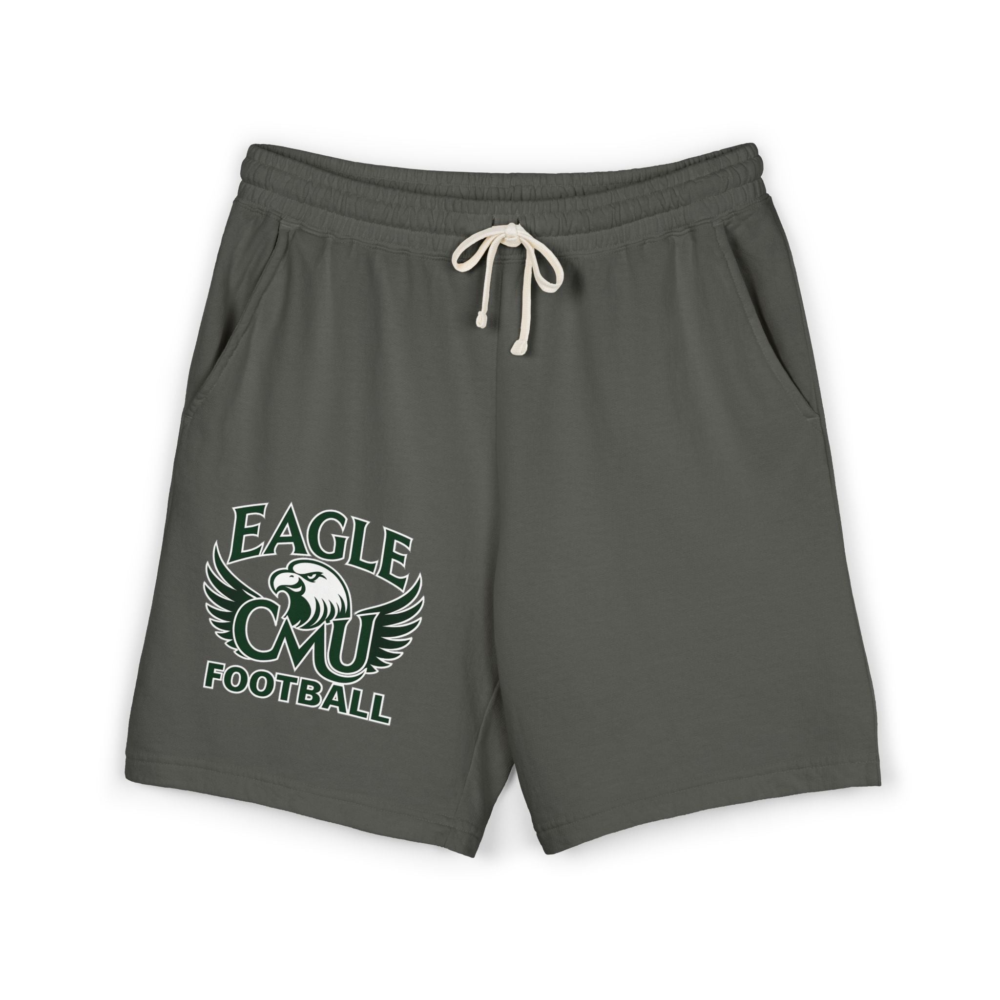 Eagle Football Fleece Sweat Shorts — Lightweight Garment-Dyed Athletic Shorts