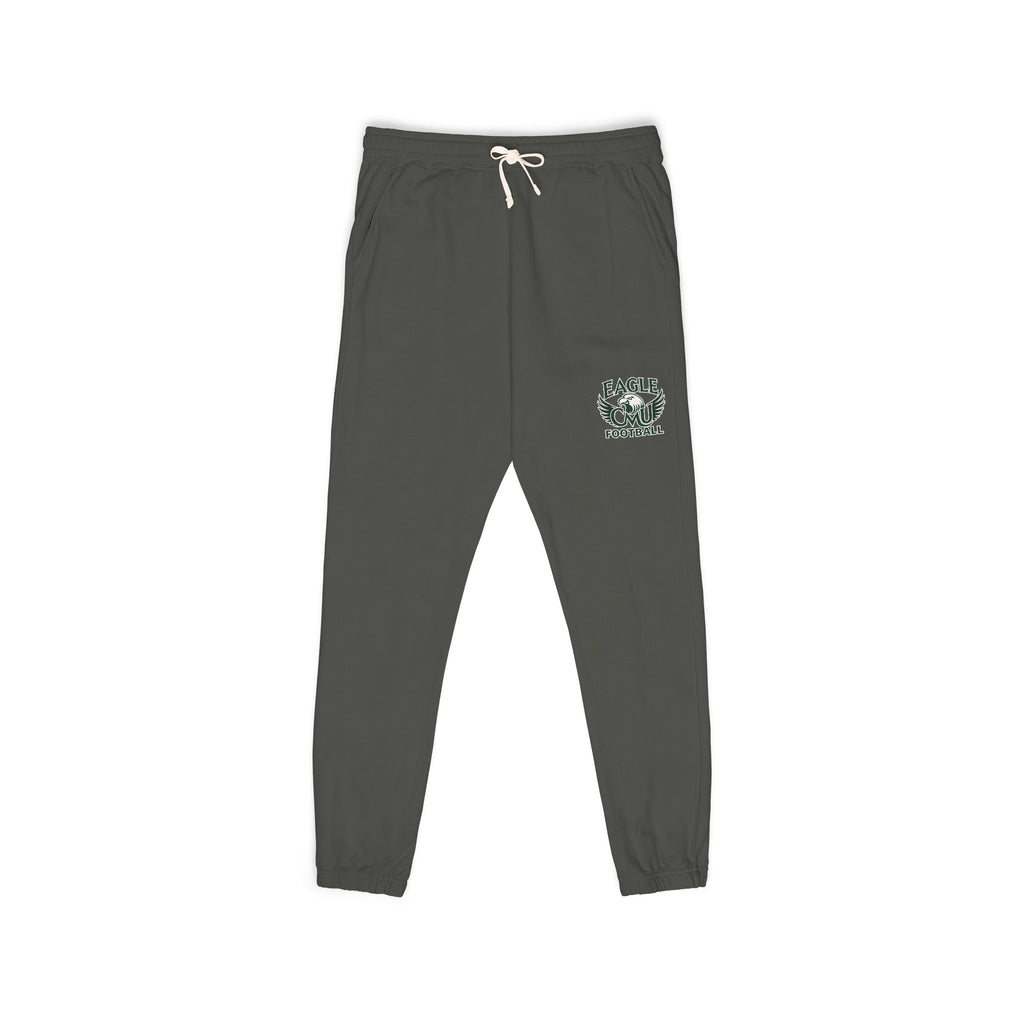 Embroidered Floral Crest Sweatpants — Garment-Dyed Fleece Joggers