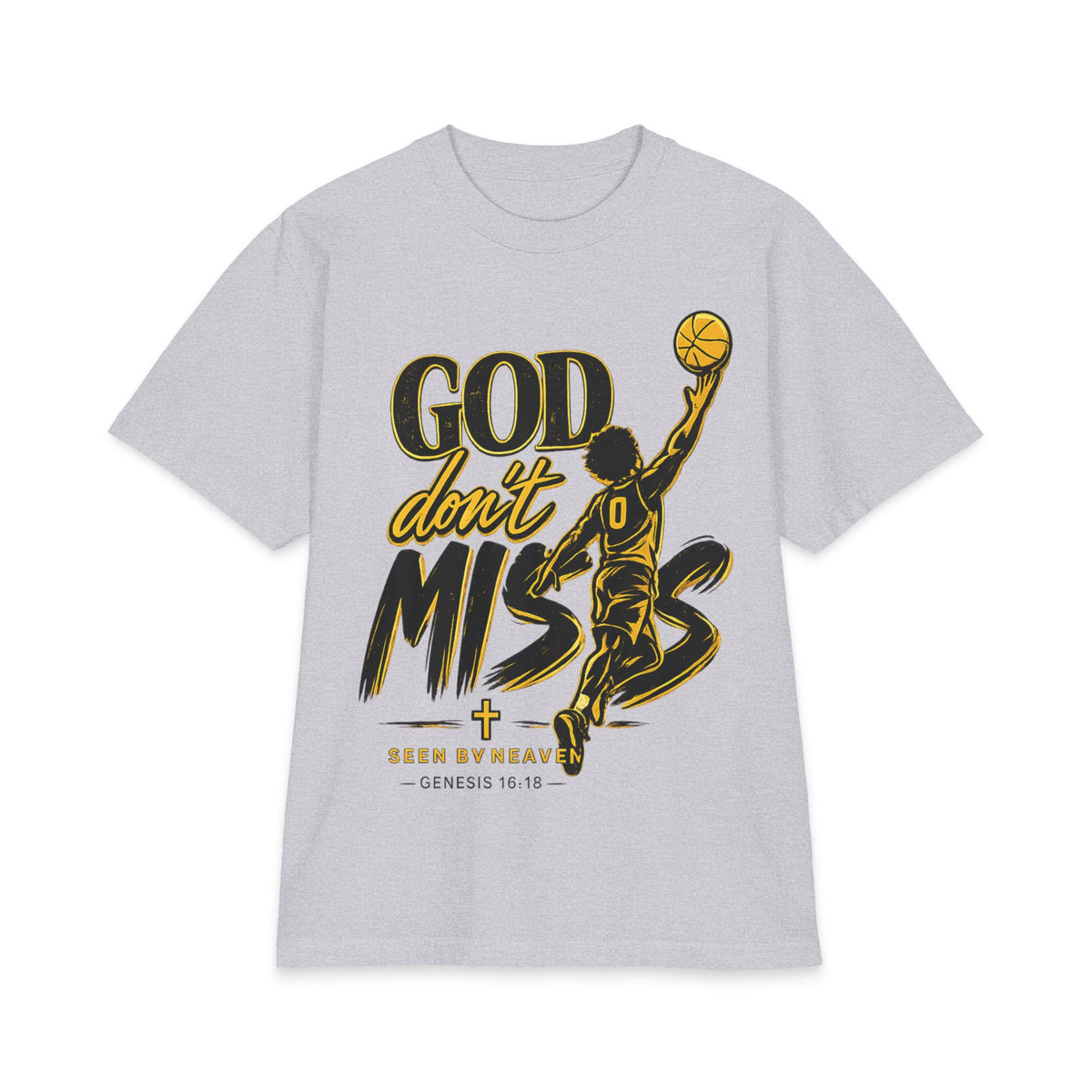 God Don’t Miss Basketball T-Shirt — Christian Hoop Faith Tee (Genesis 10:10)