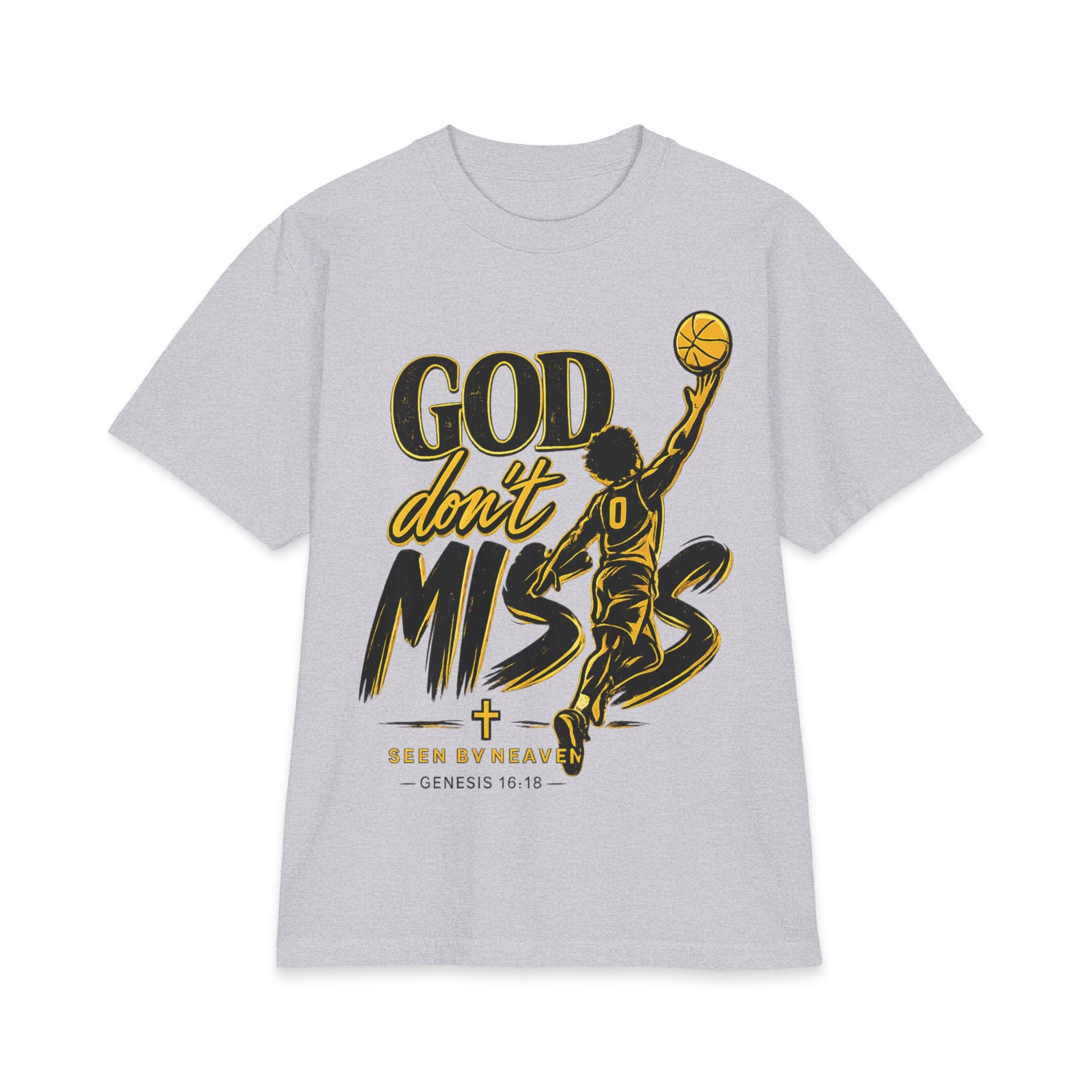 God Don’t Miss Basketball T-Shirt — Christian Hoop Faith Tee (Genesis 10:10)