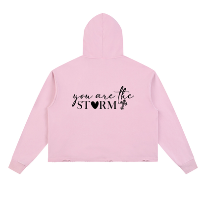 Vintage Washed Frayed-Hem Hoodie The Storm (URB)