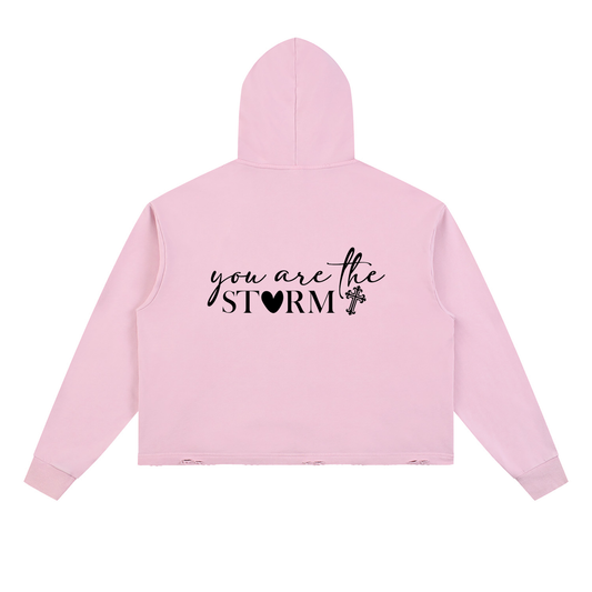 Vintage Washed Frayed-Hem Hoodie The Storm (URB)