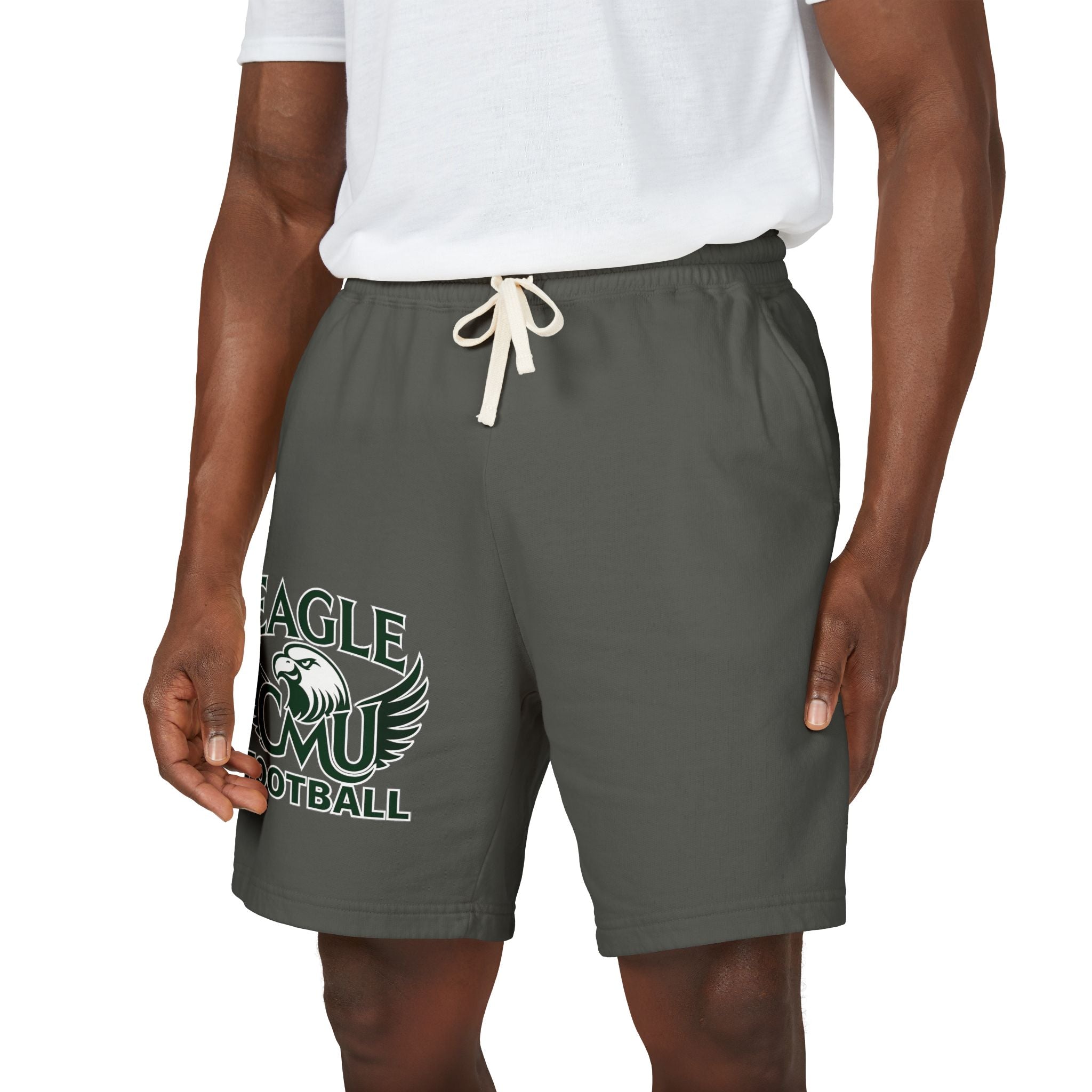 Eagle Football Fleece Sweat Shorts — Lightweight Garment-Dyed Athletic Shorts
