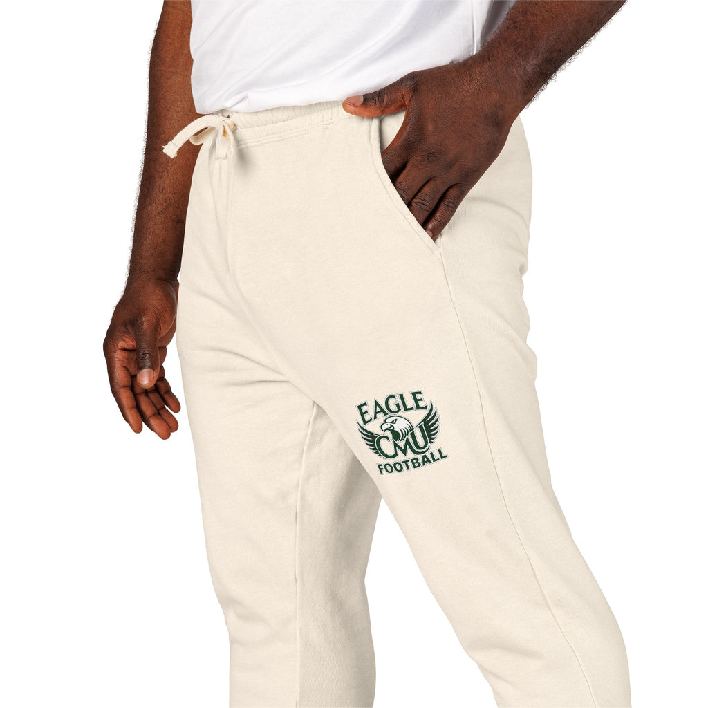 Embroidered Floral Crest Sweatpants — Garment-Dyed Fleece Joggers