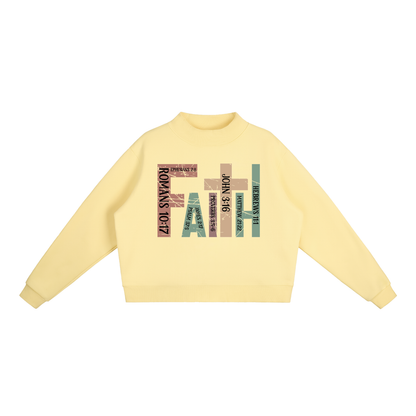 Faith Fleece Mock-Neck Crew Sweatshirt