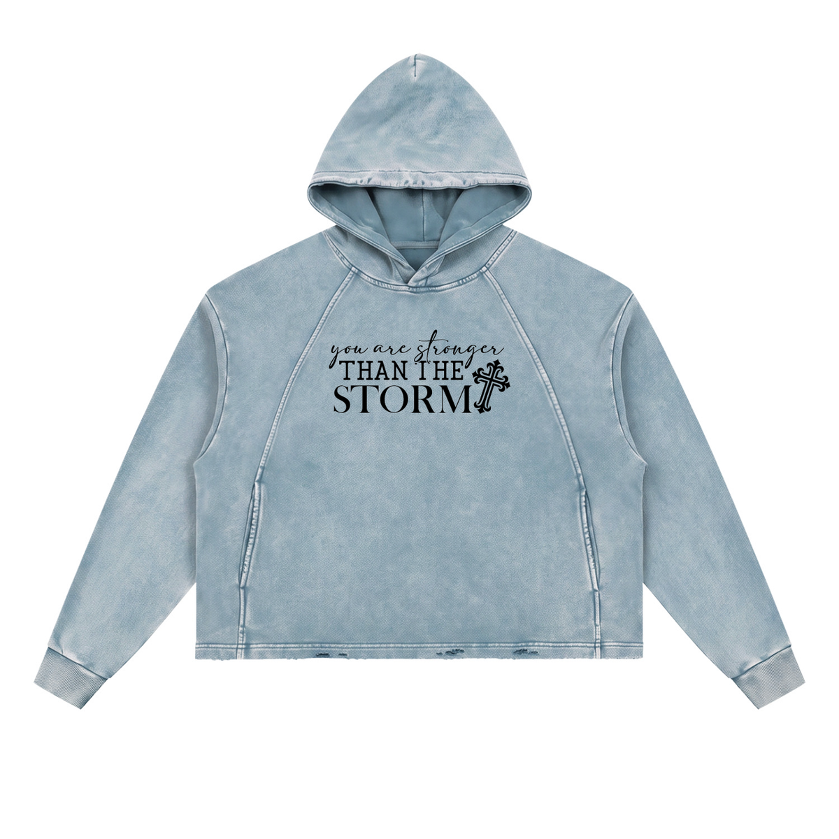 Vintage Washed Frayed-Hem Hoodie The Storm (URB)