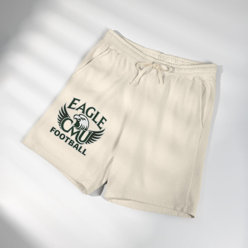 Eagle Football Fleece Sweat Shorts — Lightweight Garment-Dyed Athletic Shorts