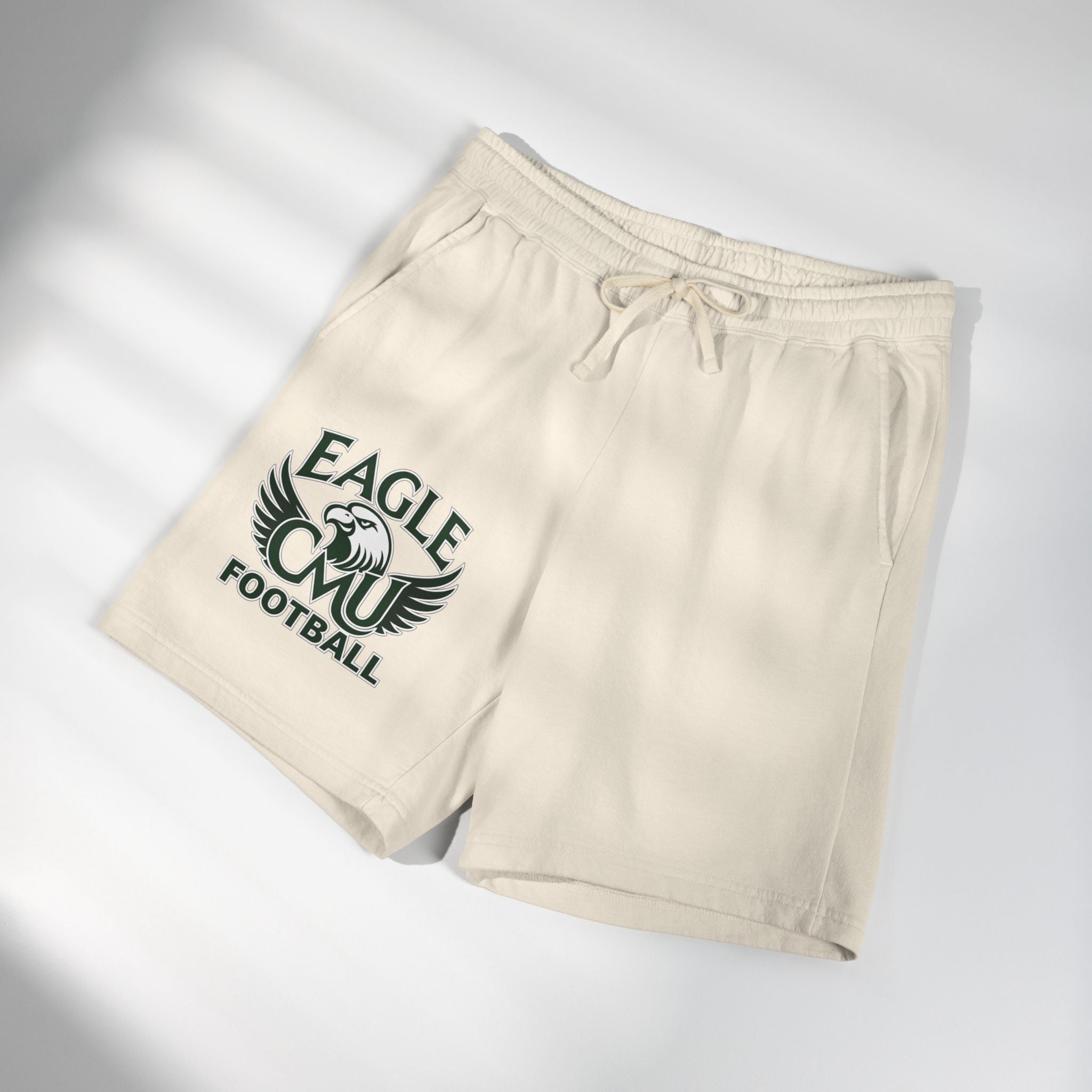 Eagle Football Fleece Sweat Shorts — Lightweight Garment-Dyed Athletic Shorts
