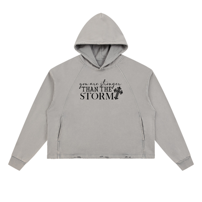 Vintage Washed Frayed-Hem Hoodie The Storm (URB)