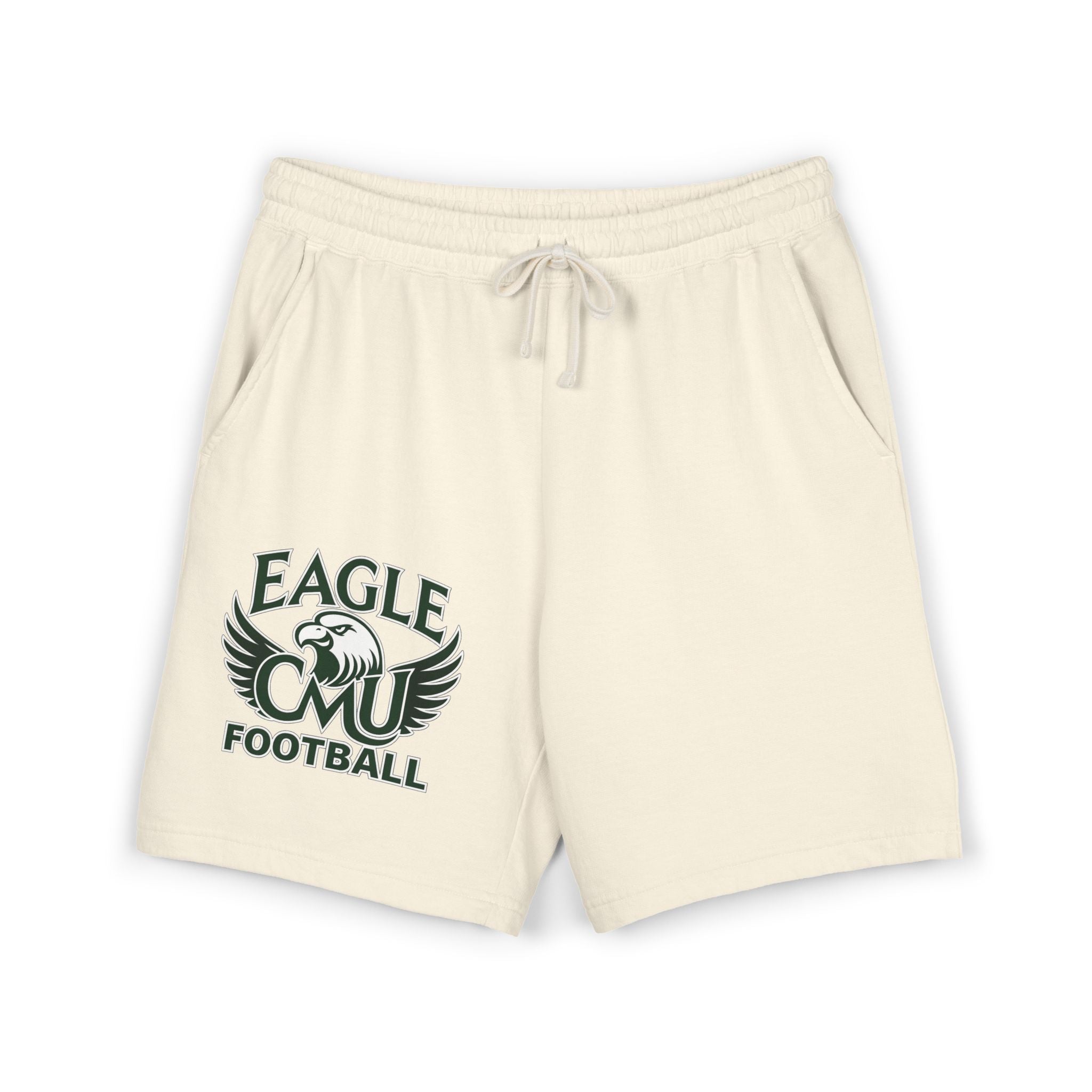 Eagle Football Fleece Sweat Shorts — Lightweight Garment-Dyed Athletic Shorts