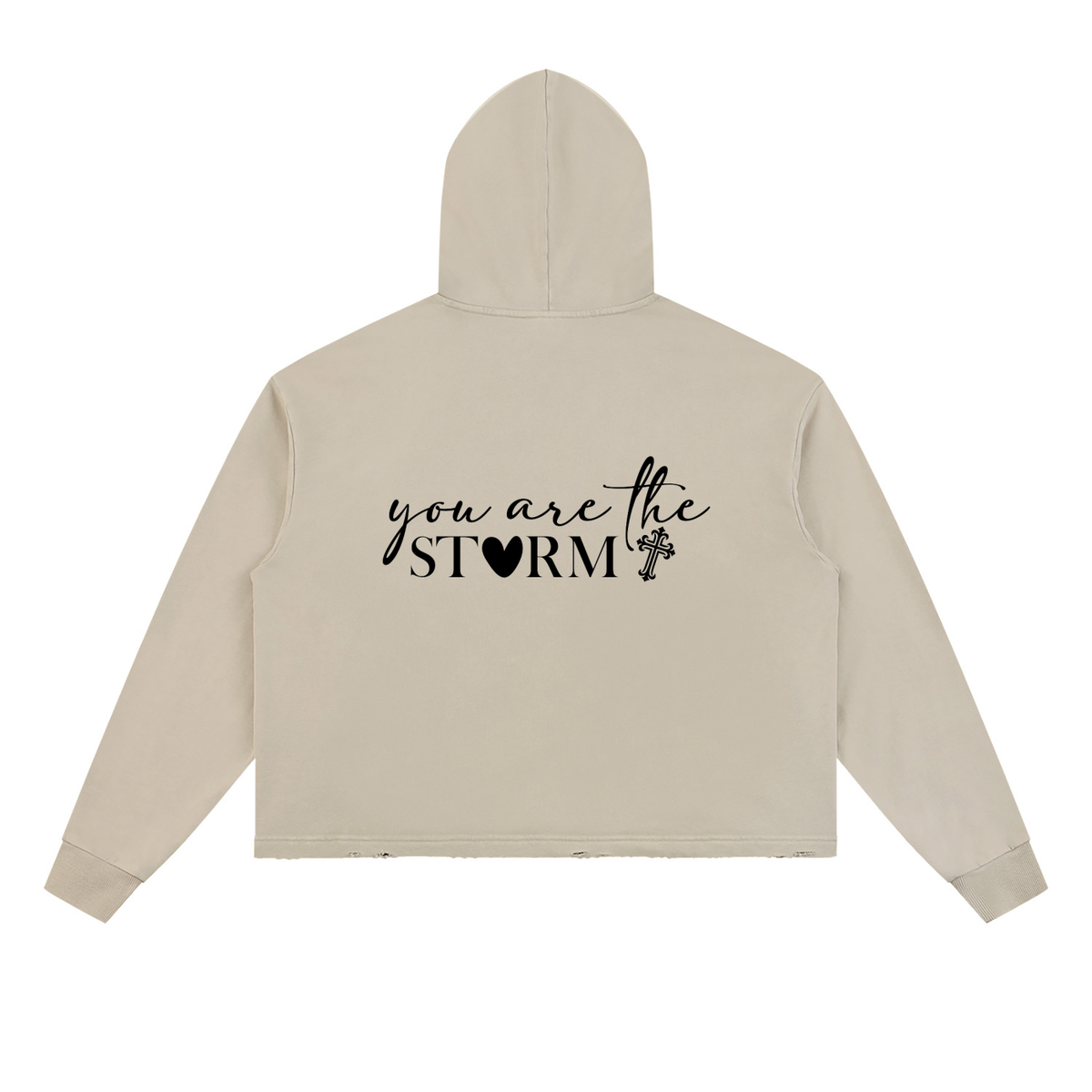 Vintage Washed Frayed-Hem Hoodie The Storm (URB)