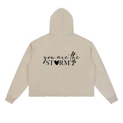 Vintage Washed Frayed-Hem Hoodie The Storm (URB)