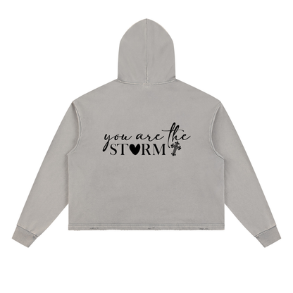 Vintage Washed Frayed-Hem Hoodie The Storm (URB)