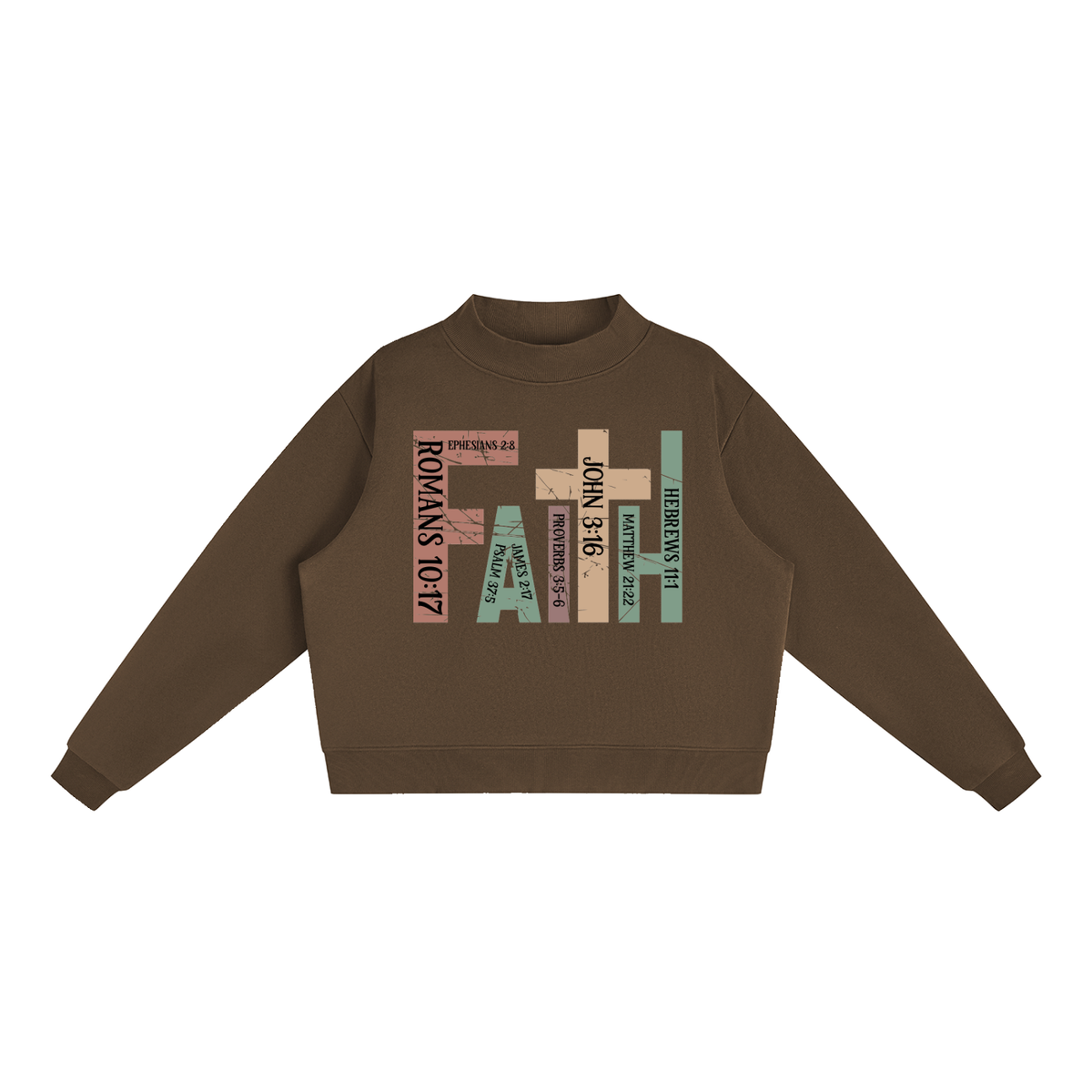 Faith Fleece Mock-Neck Crew Sweatshirt