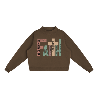 Faith Fleece Mock-Neck Crew Sweatshirt