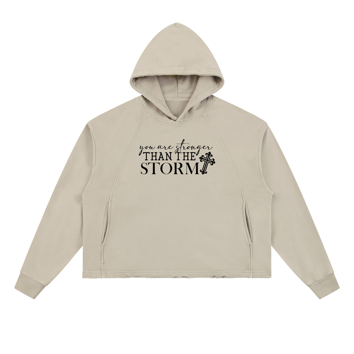 Vintage Washed Frayed-Hem Hoodie The Storm (URB)
