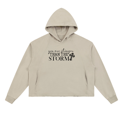 Vintage Washed Frayed-Hem Hoodie The Storm (URB)