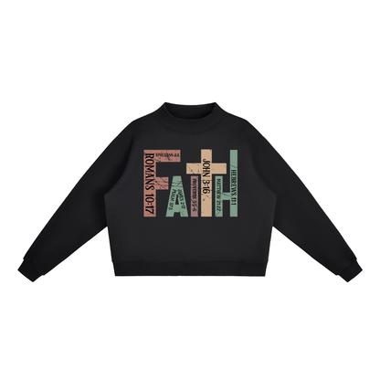 Faith Fleece Mock-Neck Crew Sweatshirt