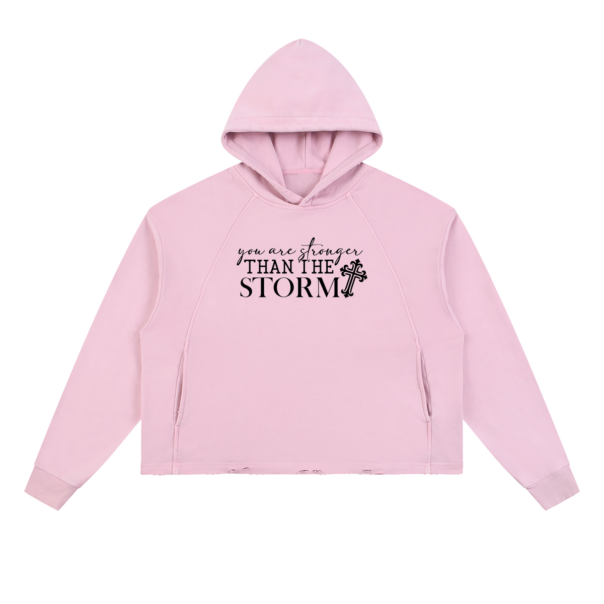 Vintage Washed Frayed-Hem Hoodie The Storm (URB)