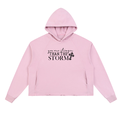Vintage Washed Frayed-Hem Hoodie The Storm (URB)