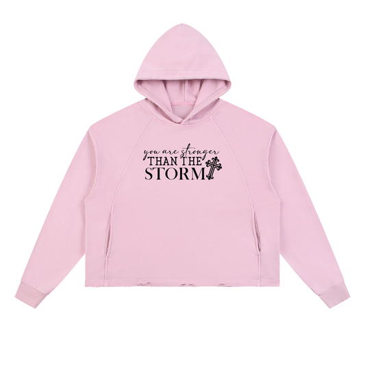 Vintage Washed Frayed-Hem Hoodie The Storm (URB)