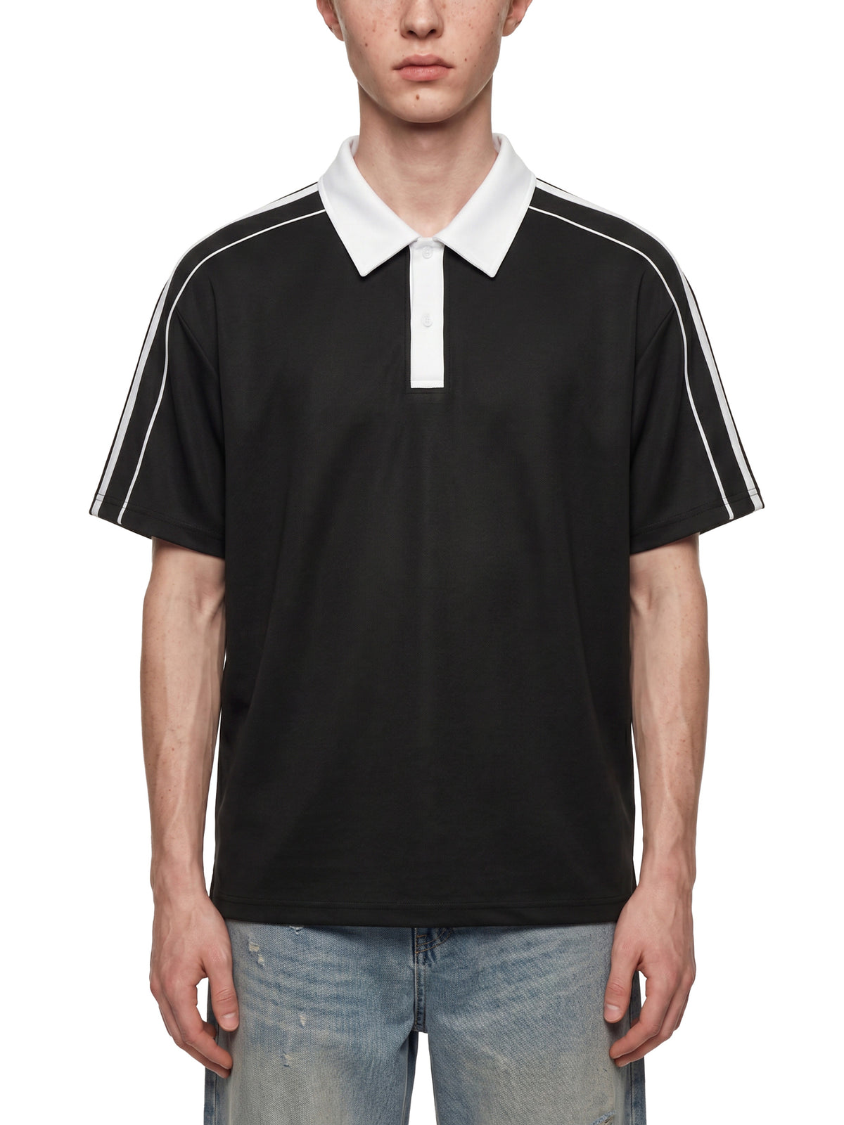 Contrast Collar Short-Sleeve CMU Polo Shirt