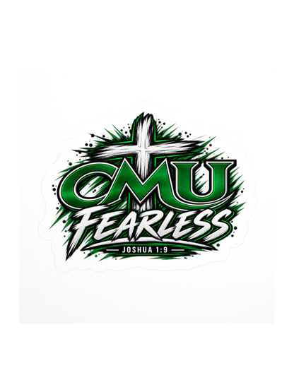 CMU Fearless Joshua 1:9 Cross Kiss Cut Sticker