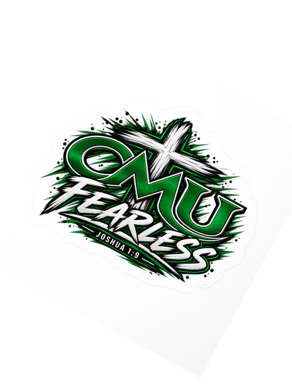CMU Fearless Joshua 1:9 Cross Kiss Cut Sticker