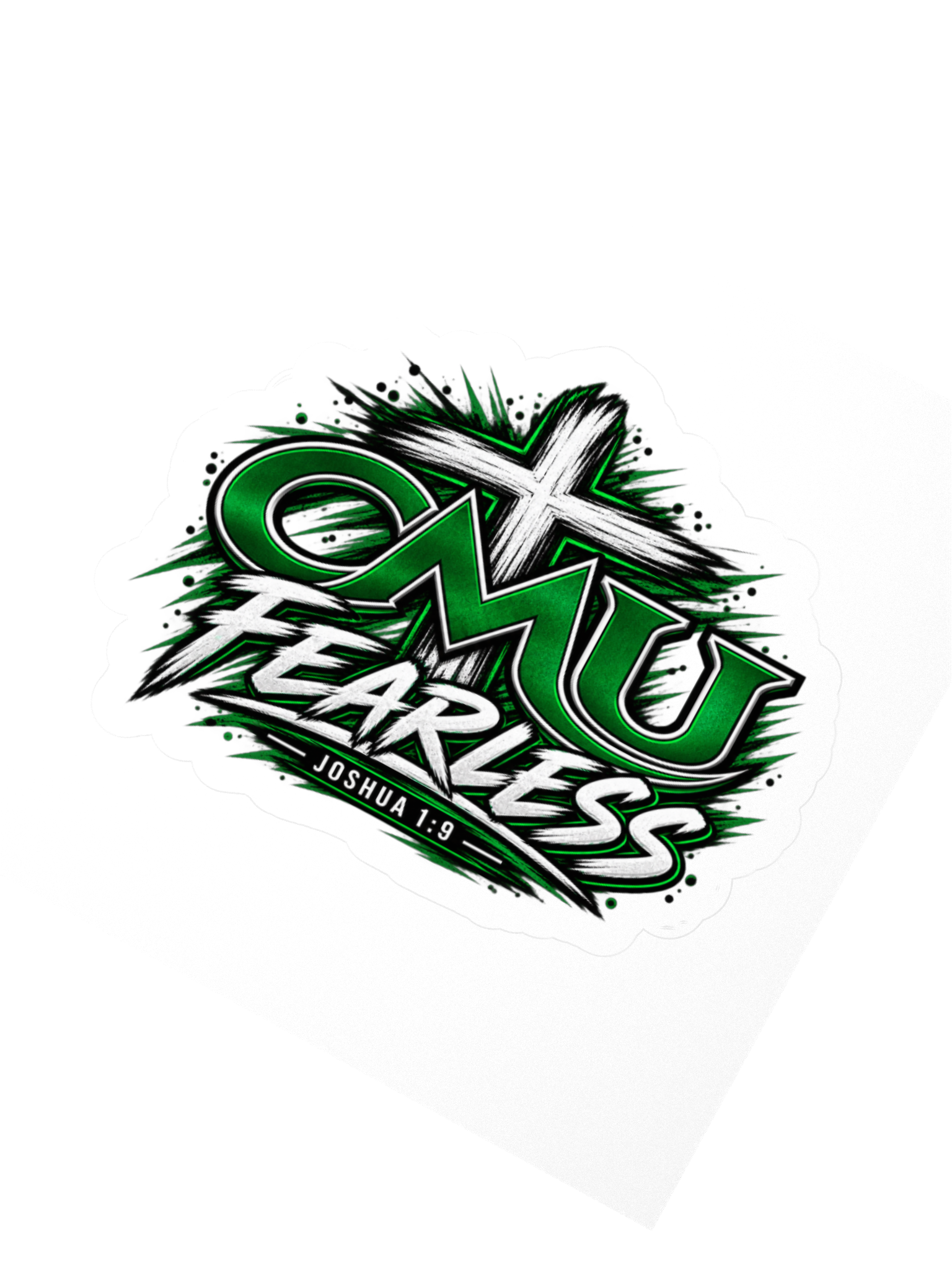 CMU Fearless Joshua 1:9 Cross Kiss Cut Sticker