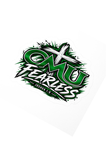 CMU Fearless Joshua 1:9 Cross Kiss Cut Sticker
