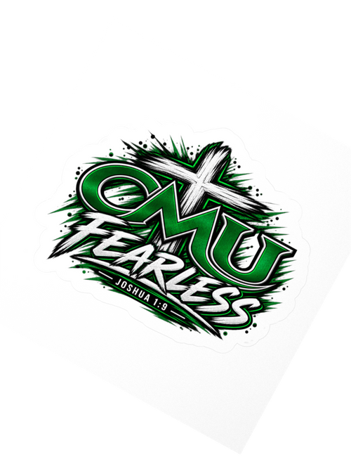 CMU Fearless Joshua 1:9 Cross Kiss Cut Sticker