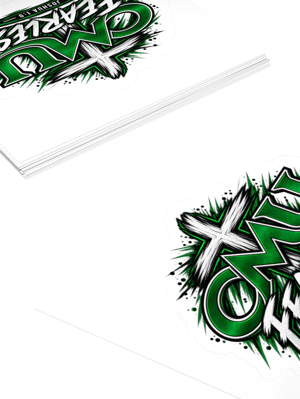 CMU Fearless Joshua 1:9 Cross Kiss Cut Sticker
