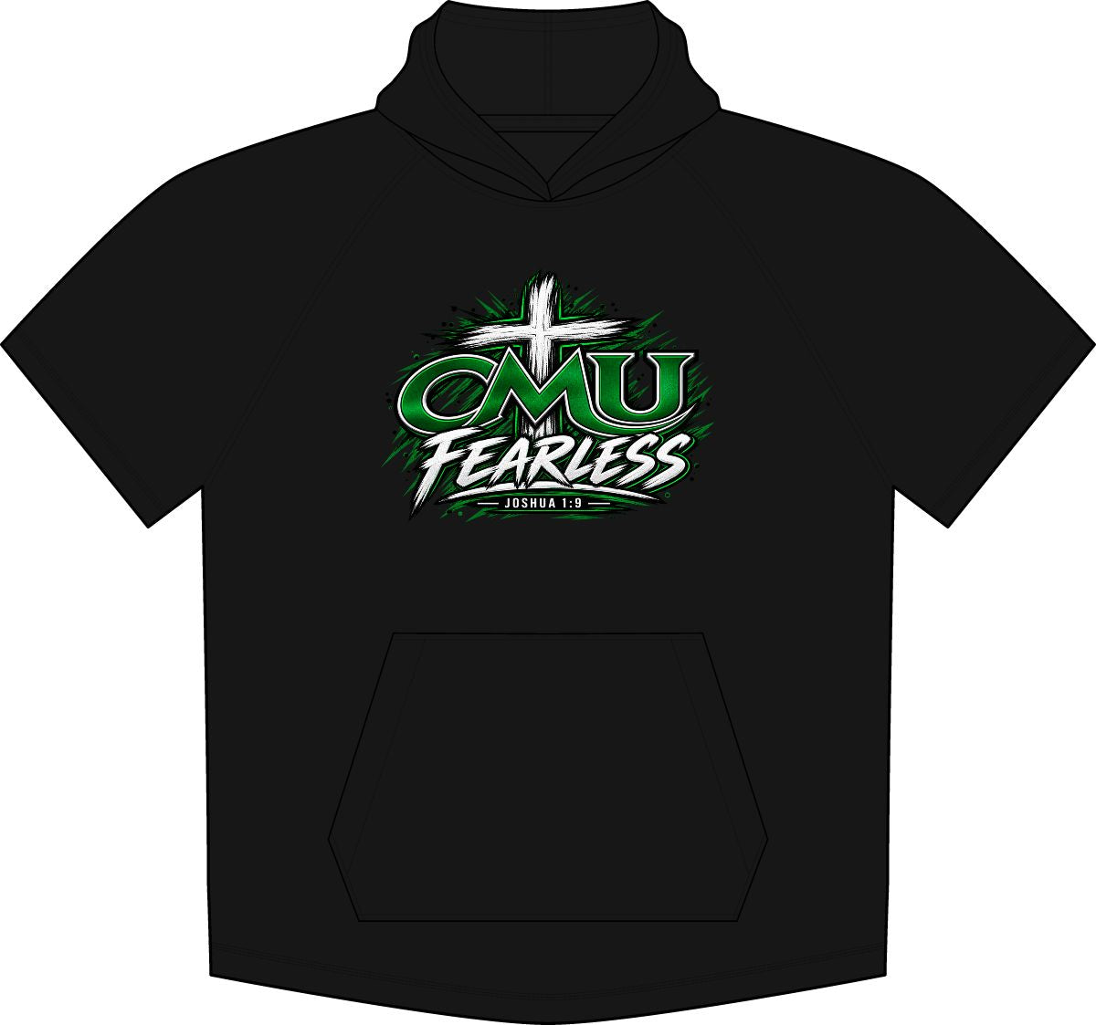 PosiCharge Tri-Blend Wicking Short Sleeve Hoodie (customizable)